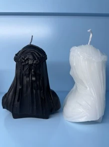1pc Veiled Girl Aromatherapy Candle Decoration - Multicolor - View 3