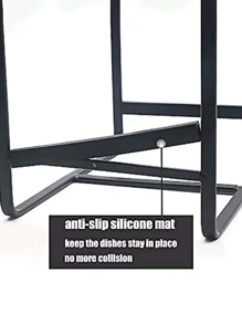 1个黑色铁艺碗碟晾干架，家用厨房橱柜收纳架 - 黑色 - 查看 7