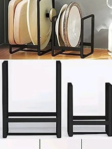 1个黑色铁艺碗碟晾干架，家用厨房橱柜收纳架 - 黑色 - 查看 4