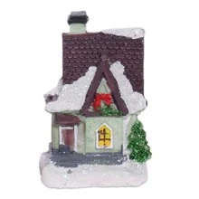 1個聖誕樹脂製房屋造型裝飾品,配以微縮景觀,輕巧的擺設禮物 - 彩色 - 查看 2