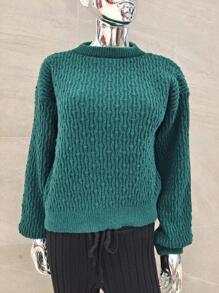Women Knit Tops - 軍綠色 - 查看 1