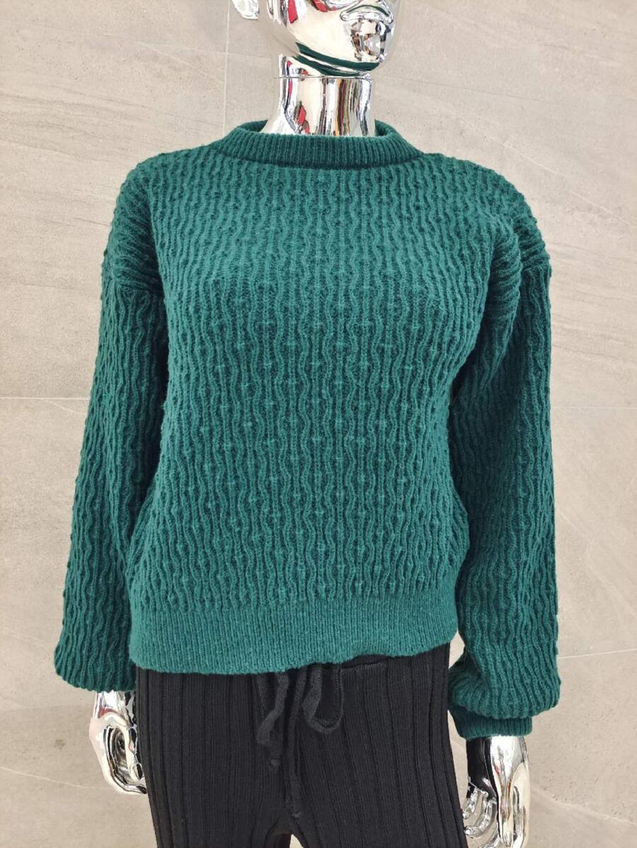 Women Knit Tops - 軍綠色 - 查看 1