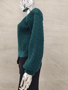 Women Knit Tops - 軍綠色 - 查看 3