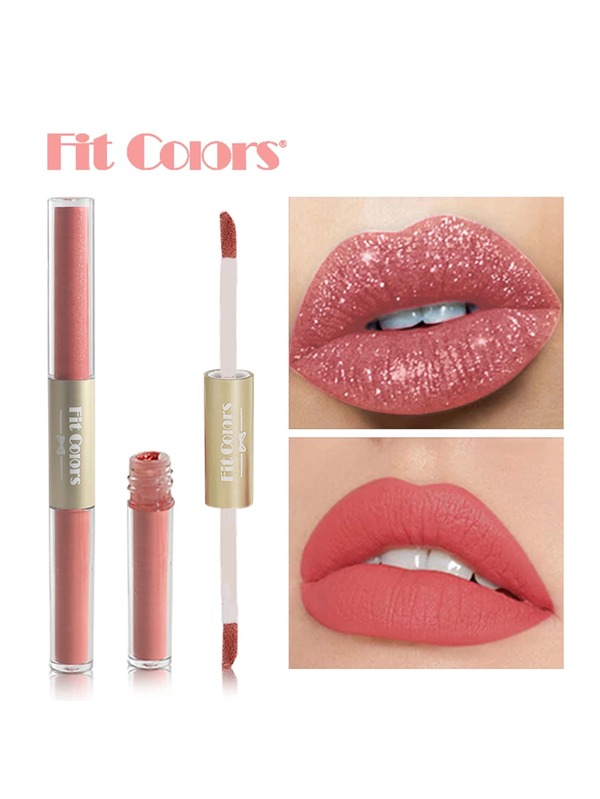 Fit Colors New Creative Dual-use Matte & Shimmer Lip Gloss With Non-stick Cup Feature