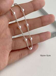 1pc Simple Elegant Sweet Faux Pearl Women Bracelet Party Date Gift