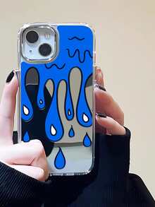 Carcasa De Teléfono Con Espejo Y Patrón De Gotas De Agua Derretidas - Multicolor - Ver 4