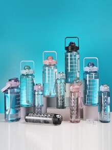 1個大容量藍色pc材質水瓶,選擇2000ml或750ml,運動健身便攜吸管杯,適用於家庭和戶外旅行 - 藍色 - 查看 6