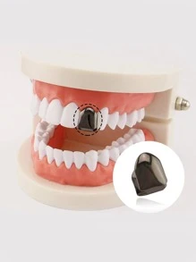 1 Pieza De Brackets Dentales Con Dientes Puntiagudos En Negro - Negro - Ver 1