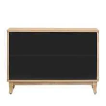 MERAX Sideboard With Glass Doors, 3 Door Mirrored Buffet Cabinet With Silver Handle For Living Room, Hallway, Dining Room - Rửa gỗ tự nhiên - Xem 10