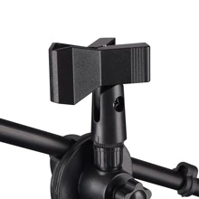 AW Microphone Boom Arm Stand W/ Dual Mic Clips Adjustable Tripod Phone Mount Holder - 黑色 - 查看 6