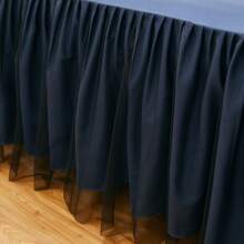 1pc Close-fitting Solid Color Brushed Bed Skirt, Blue - Navy Blue - View 2