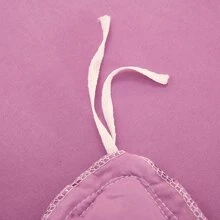 1個親膚純色刷毛床裙,優雅的紫色 - 紫丁香色 - 查看 4