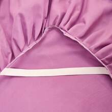 1個親膚純色刷毛床裙,優雅的紫色 - 紫丁香色 - 查看 5