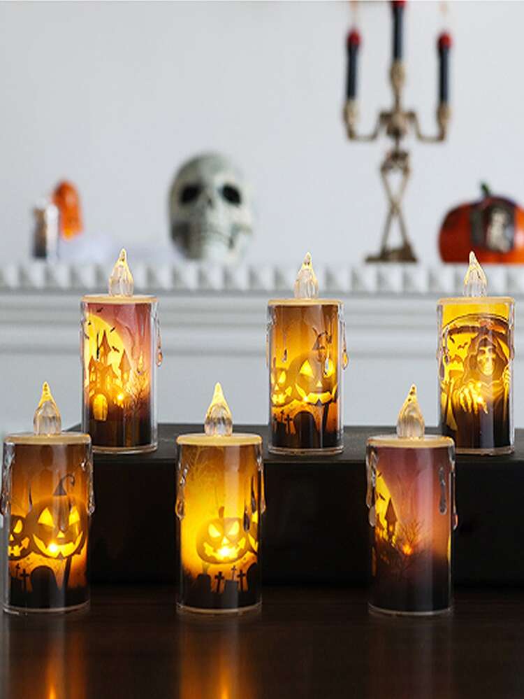 ハロウィン用LEDキャンドル 6個セット カラー変化 フェスティブ