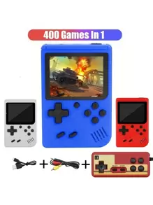 2.4 Inch Lcd Screen Retro Video Games Console Built-In 400 IN 1 Handheld Portable Pocket Mini Game Player For Christmas Gift - Blue - View 1