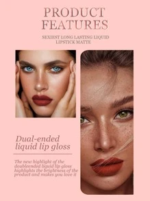 Fit Colors 創意雙頭不沾杯霧面和閃耀唇彩唇蜜液體口紅 - 06 Heartthrob - 查看 7