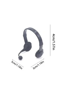 1pc Plastic Headset Funny Parrot Photo Toy Suitable For Hamsters For Photo Funny Toy - Black - View 5