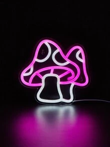 1入組可愛粉色蘑菇led霓虹燈usb供電,適用於臥室、家庭、婚禮派對裝飾 - 粉色 - 查看 3