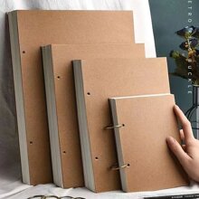 1 cuốn sổ phác thảo học tập, sổ vẽ nghệ thuật, sổ phác thảo gáy lò xo (A4/A5, 8K/16K/32K) để phác thảo, vẽ màu nước và phác thảo, phù hợp cho học sinh và bút dạ, trở lại trường, đồ dùng học tập - màu nâu - Xem 11