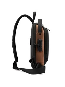 Contrast Color Nylon Material Casual Business Chest Bag - Black - View 3