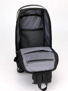 Contrast Color Nylon Material Casual Business Chest Bag - Black - View 7