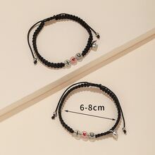 2入組/套雙心磁扣夜光字母細節情侶手環 - 彩色 - 查看 5