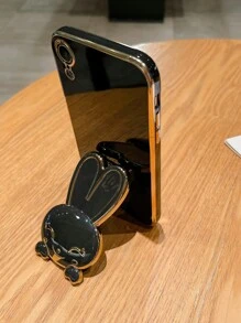 Ốp điện thoại hình thỏ với thiết kế cầm nắm nổi bật, phiên bản quốc tế, không phải phiên bản nội địa. - màu đen - Xem 5