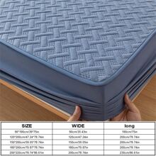 1pc Plain Checked Thickened Knitted Velvet Soybean Filler Mattress Cover (single) With Stretchable 30cm/12in Deep Pocket, Soft Ultrafine Fiber Filling, Removable Anti-wrinkle Static Cover