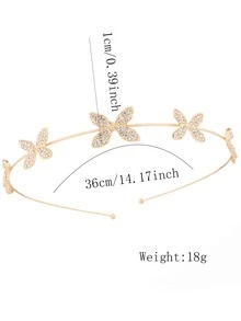 1 件裝女士公主風格蝴蝶造型金色髮帶,簡約甜美,適合日常或攝影使用