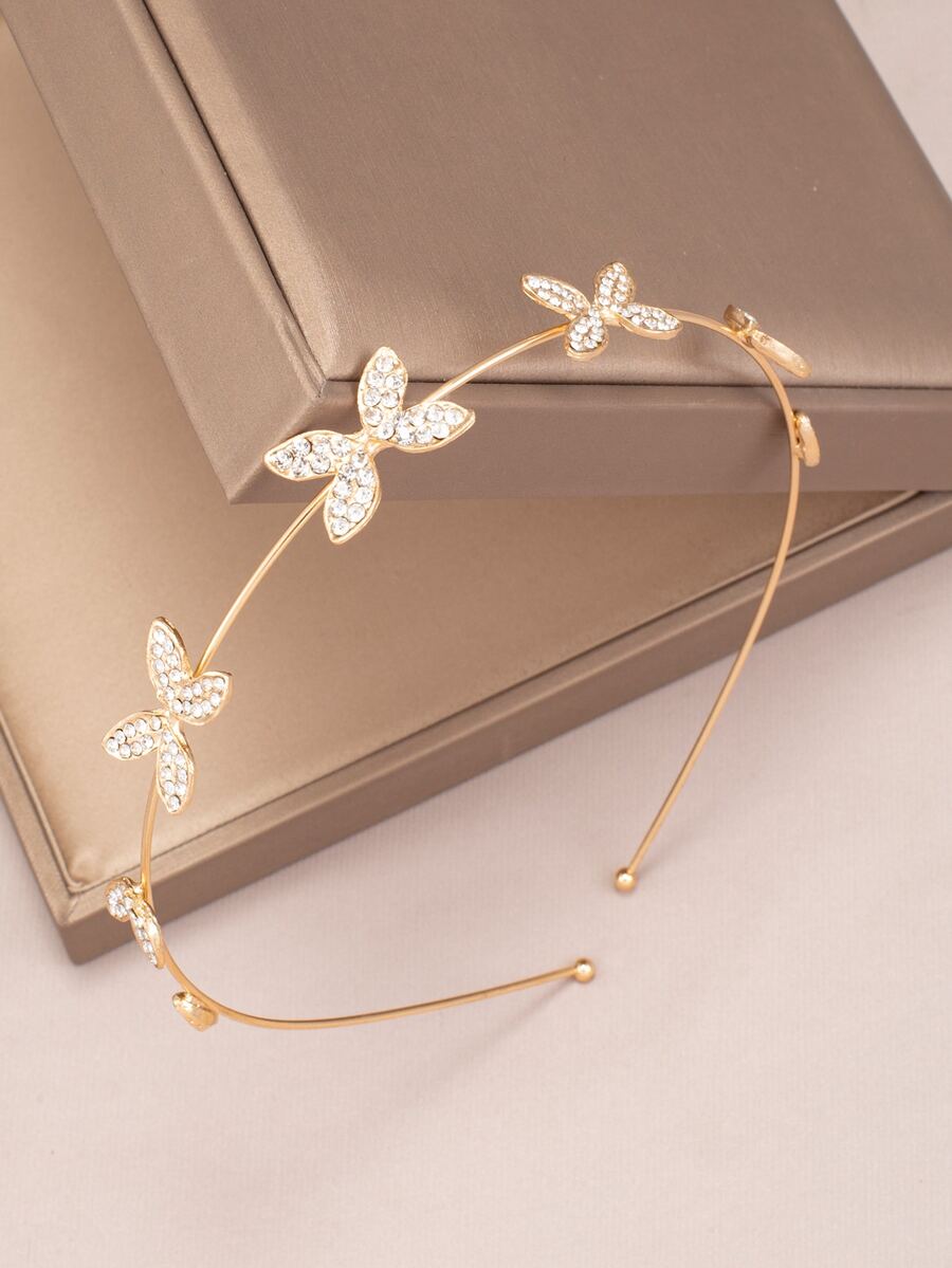 1 件裝女士公主風格蝴蝶造型金色髮帶,簡約甜美,適合日常或攝影使用