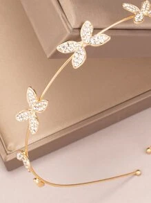 1 件裝女士公主風格蝴蝶造型金色髮帶,簡約甜美,適合日常或攝影使用