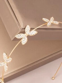 1 件裝女士公主風格蝴蝶造型金色髮帶,簡約甜美,適合日常或攝影使用