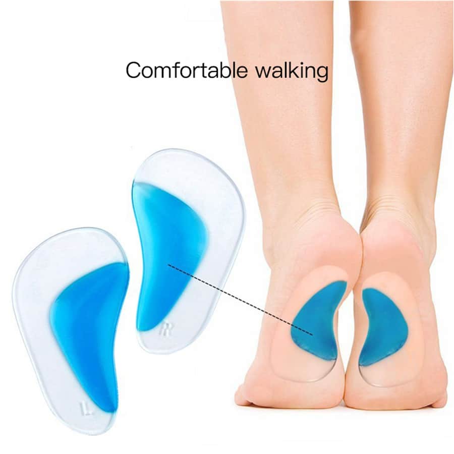 1 双软足弓支撑鞋垫，减震减压脚垫 - 黑色 - 查看 1