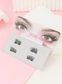 磁性睫毛自然外观，1 对磁性睫毛，自然舒适，易于佩戴，可重复使用假睫毛，睫毛，睫毛，假睫毛 - 黑色 - 查看 1