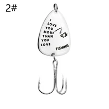 Rompin 1入閃亮個人化刻字三叉魚鉤,適合您男友的幸運釣魚禮物