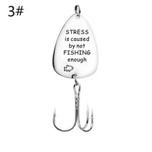 Rompin 1入閃亮個人化刻字三叉魚鉤,適合您男友的幸運釣魚禮物