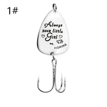 Rompin 1入閃亮個人化刻字三叉魚鉤,適合您男友的幸運釣魚禮物