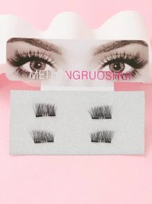 磁性睫毛自然外观，1 对磁性睫毛，自然舒适，易于佩戴，可重复使用假睫毛，睫毛，睫毛，假睫毛 - 黑色 - 查看 2