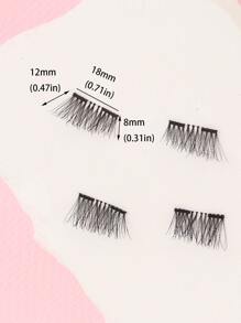 磁性睫毛自然外观，1 对磁性睫毛，自然舒适，易于佩戴，可重复使用假睫毛，睫毛，睫毛，假睫毛 - 黑色 - 查看 3