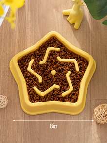 1個隨機顏色五角星形慢進食犬用碗,適用於貓狗日常和戶外使用 - 彩色 - 查看 6