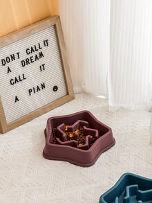 1個隨機顏色五角星形慢進食犬用碗,適用於貓狗日常和戶外使用 - 彩色 - 查看 4