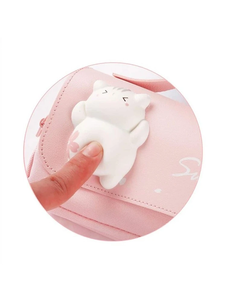 Trousse Scolaire Grande Capacité Motif Chat Rose – Avec Autocollants Magiques & Badges, Pour Ados Filles Garçons, Style Kawaii
