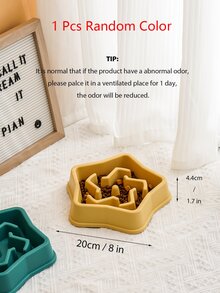 1個隨機顏色五角星形慢進食犬用碗,適用於貓狗日常和戶外使用 - 彩色 - 查看 3