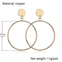 Fashionable Gold Plated Pendant Clip-on Earrings Suitable For Daily Wear - Yellow Gold - View 3