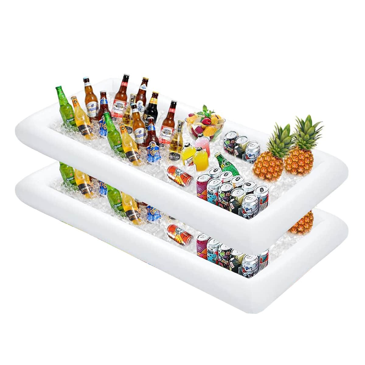 Aufblasbarer Weihnachtsmann-Eiskübel – Großer Partykühler 80x75 Cm, Für Getränke & Snacks, Rot