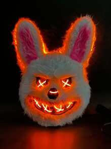 1 pieza Halloween horror encender conejo Mascarilla fiesta de disfraces Decoración Adorno - máscara de conejito - Ver 1