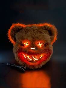 1 pieza Halloween horror encender conejo Mascarilla fiesta de disfraces Decoración Adorno - máscara de conejito - Ver 4