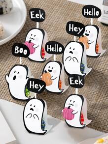 40pcs Halloween Cute Ghost Creative Lollipop Card - Multicolor - View 1