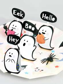 40pcs Halloween Cute Ghost Creative Lollipop Card - Multicolor - View 2