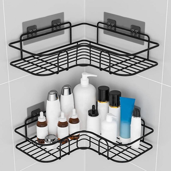 1pc Wall Mounted Bathroom Storage Rack Bathroom Decor Summer Back To School